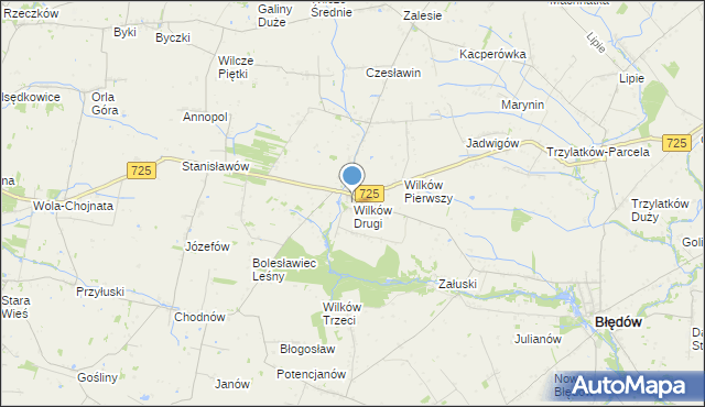 mapa Wilków Drugi, Wilków Drugi na mapie Targeo